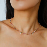 Boundless Spirit Woven Natural Stone Short Necklace - Tourmaline - floysun