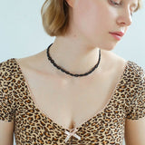 Braided Double Red Black Onyx Beaded Choker - floysun
