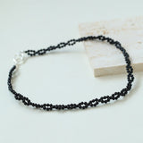 Braided Double Red Black Onyx Beaded Choker - floysun