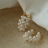 Braided Freshwater Pearl Earrings - floysun