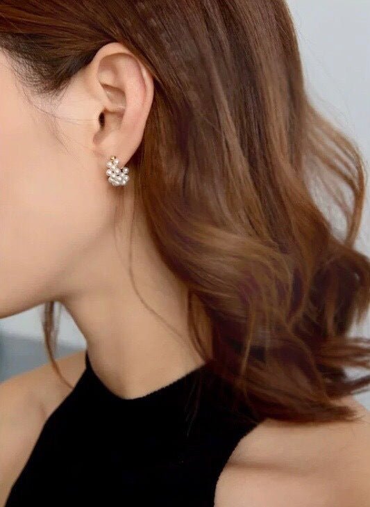Braided Freshwater Pearl Earrings - floysun