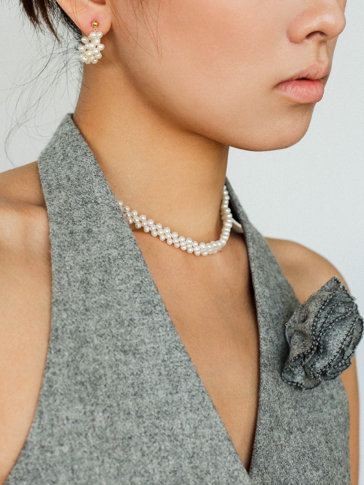 Braided Freshwater Pearl Earrings - floysun