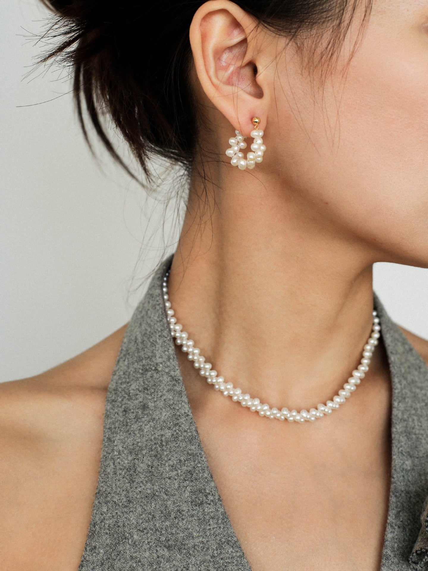 Braided Freshwater Pearl Earrings - floysun
