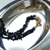 Brilliant Black Onyx Crushed Stone and Pearl Necklace - floysun