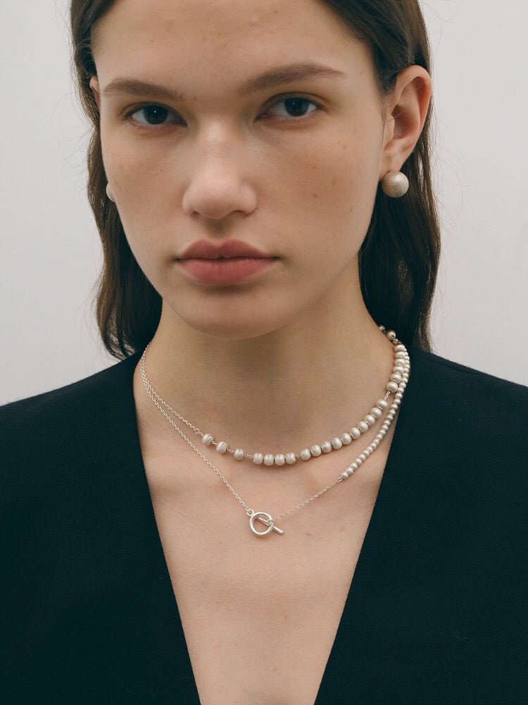 Brushed Bead Long Multi - Layer Wrap OT Chain Necklace - floysun