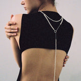 Brushed Bead Long Multi - Layer Wrap OT Chain Necklace - floysun