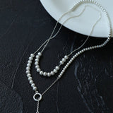 Brushed Bead Long Multi - Layer Wrap OT Chain Necklace - floysun