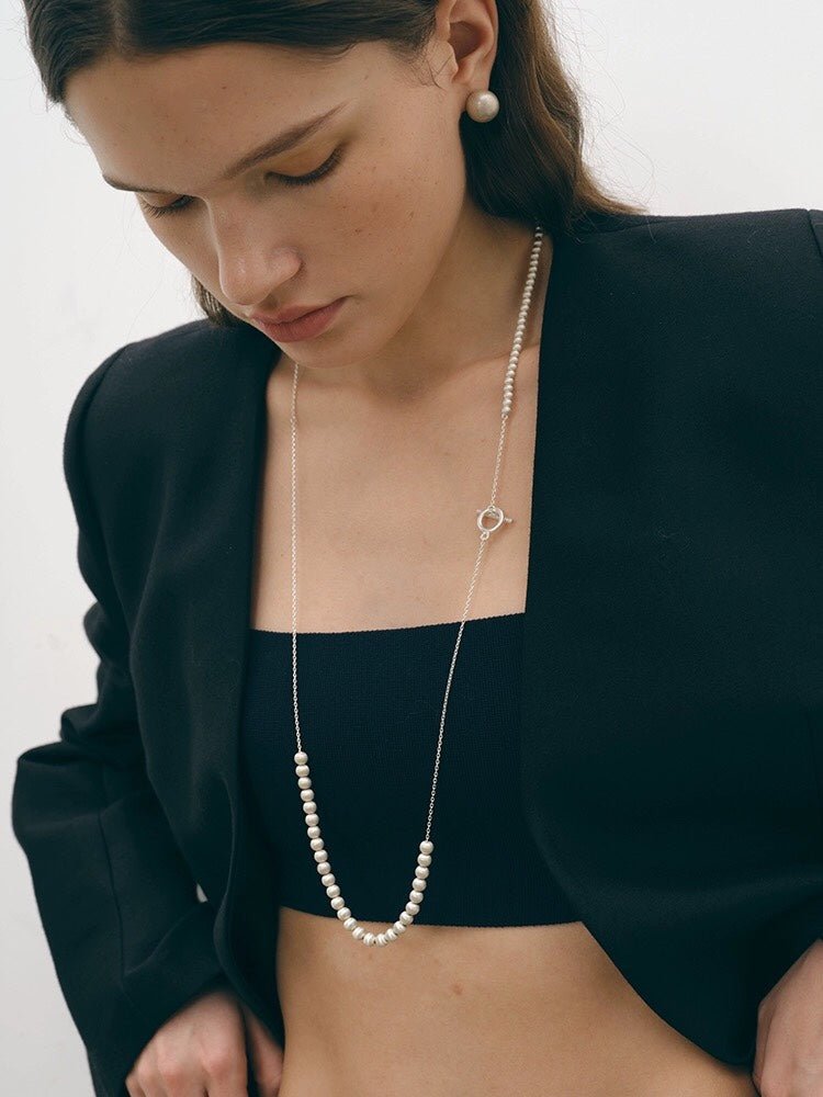 Brushed Bead Long Multi - Layer Wrap OT Chain Necklace - floysun