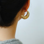 Brushed Crescent Hoop Earrings - floysun