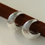 Brushed Crescent Hoop Earrings - floysun