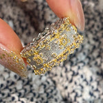 Brushed Dual - Tone North Star Wide Band Ring - floysun