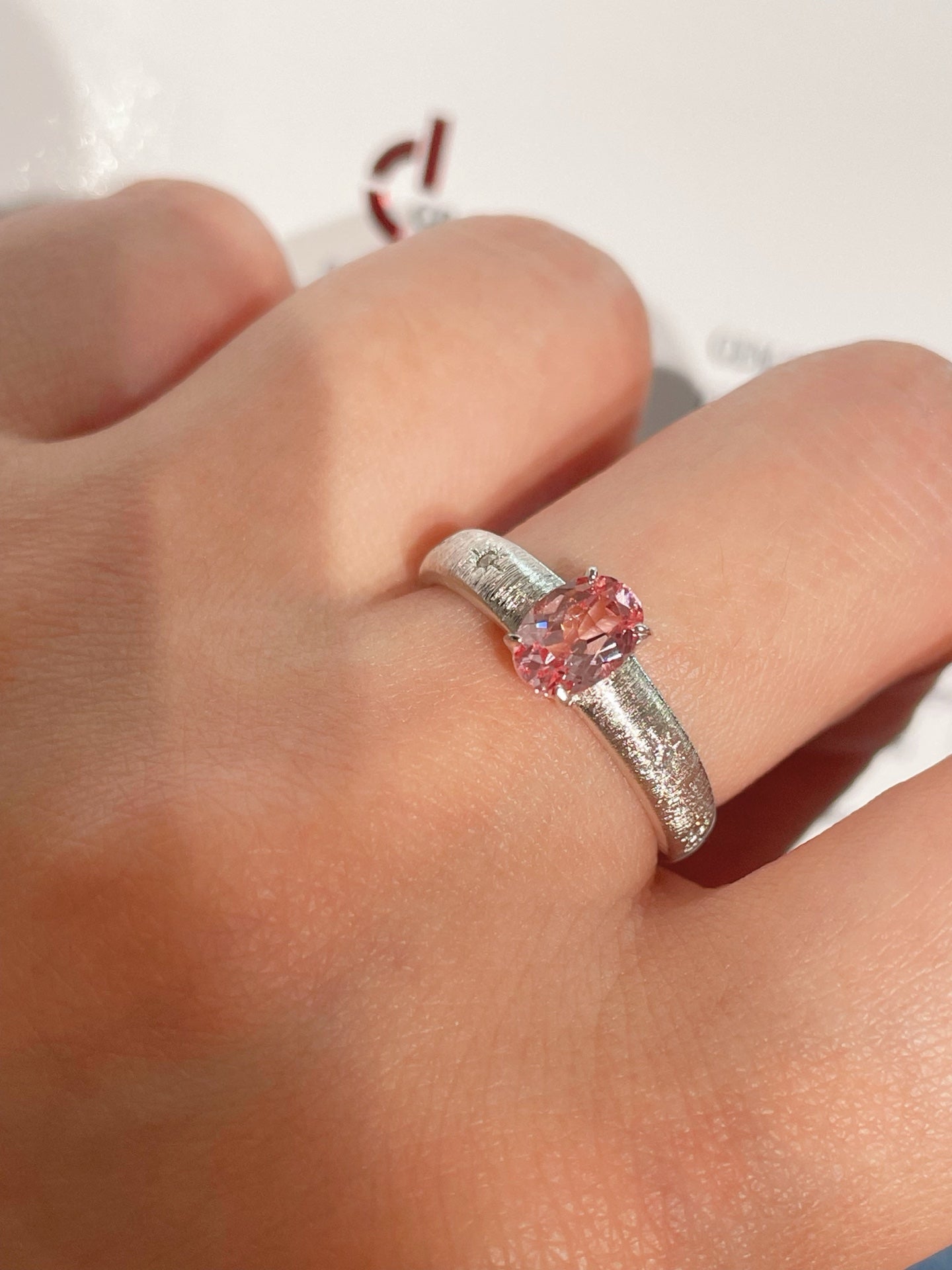 Brushed Eight - Point Star Cabochon Ring with Lab - Grown Sapphire - floysun