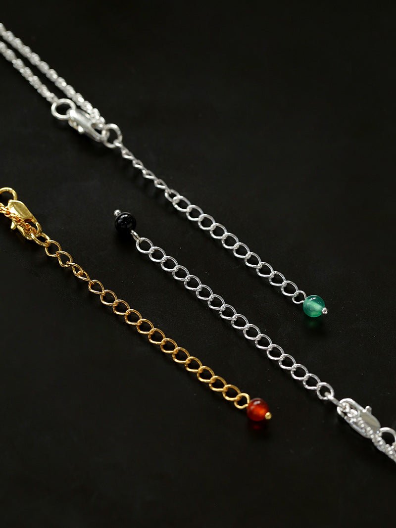 Brushed Geometric Pendant Agate Necklace - floysun
