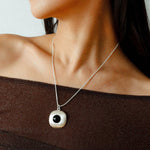 Brushed Geometric Pendant Agate Necklace - floysun