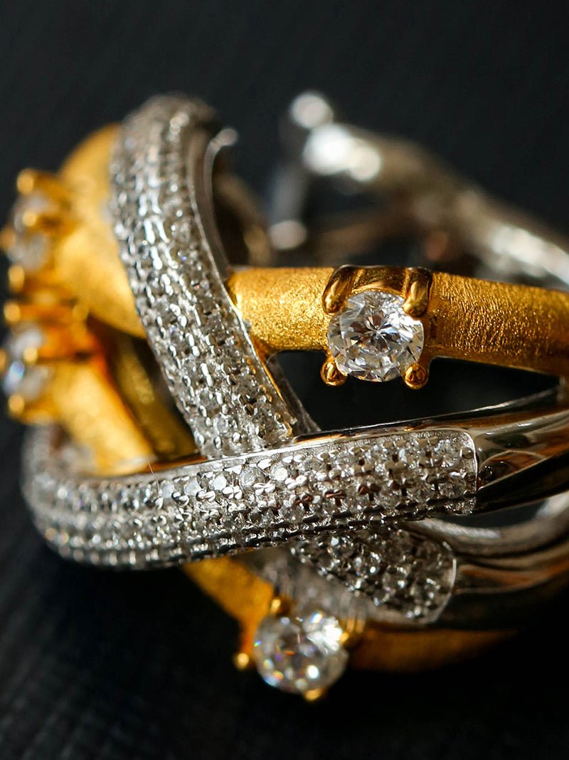 Brushed Sparkling Diamond Cross - Line Heavy Craft Hoop Earrings - floysun