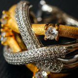 Brushed Sparkling Diamond Cross - Line Heavy Craft Hoop Earrings - floysun