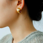 Brushed Wide C - Hoop Earrings - floysun