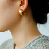 Brushed Wide C - Hoop Earrings - floysun