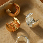 Brushed Wide C - Hoop Earrings - floysun