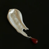 Brushstroke Red Agate Brooch - floysun