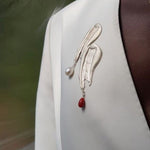 Brushstroke Red Agate Brooch - floysun