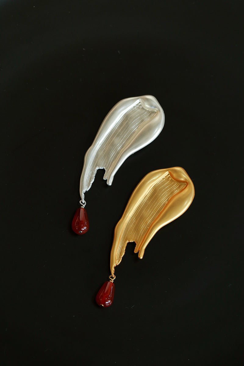 Brushstroke Red Agate Brooch - floysun