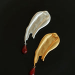 Brushstroke Red Agate Brooch - floysun