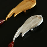 Brushstroke Red Agate Brooch - floysun