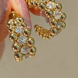 BubbleGlow Pavé Beaded Huggie Stud Earrings - floysun
