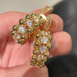 BubbleGlow Pavé Beaded Huggie Stud Earrings - floysun