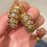 BubbleGlow Pavé Beaded Huggie Stud Earrings - floysun