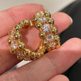 BubbleGlow Pavé Beaded Huggie Stud Earrings - floysun