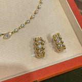 BubbleGlow Pavé Beaded Huggie Stud Earrings - floysun