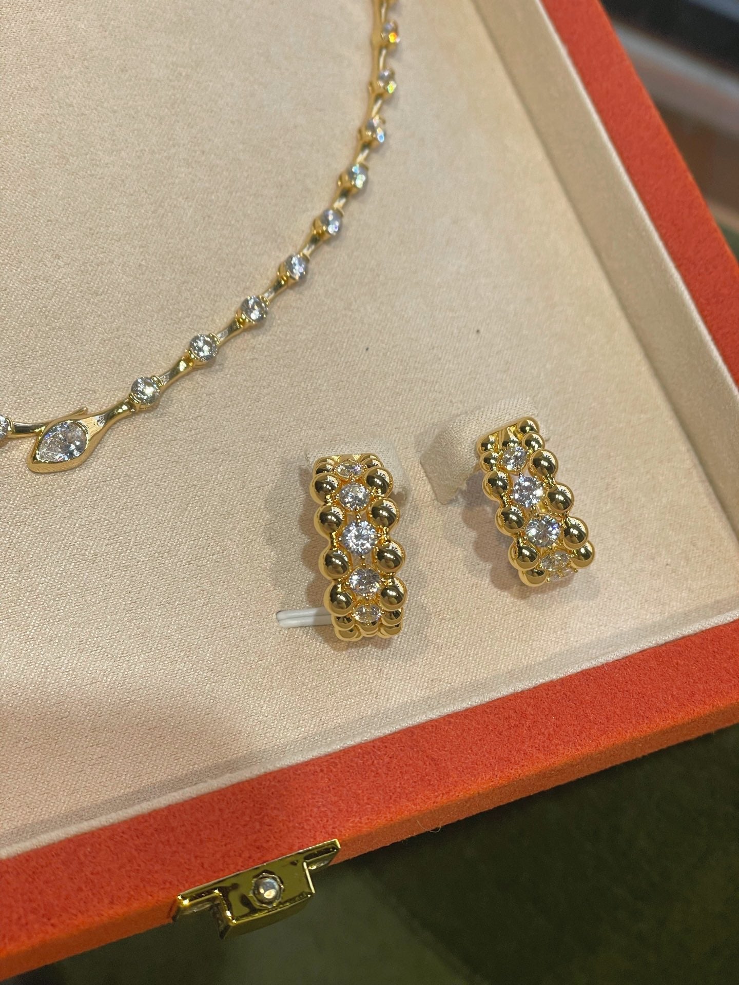 BubbleGlow Pavé Beaded Huggie Stud Earrings - floysun