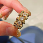 BubbleGlow Pavé Triple Layer Classic Bubble Diamond Ring - floysun