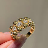 BubbleGlow Pavé Triple Layer Classic Bubble Diamond Ring - floysun