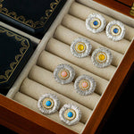 Buccellati - Inspired Daisy Ear Clip Stud Earrings - floysun