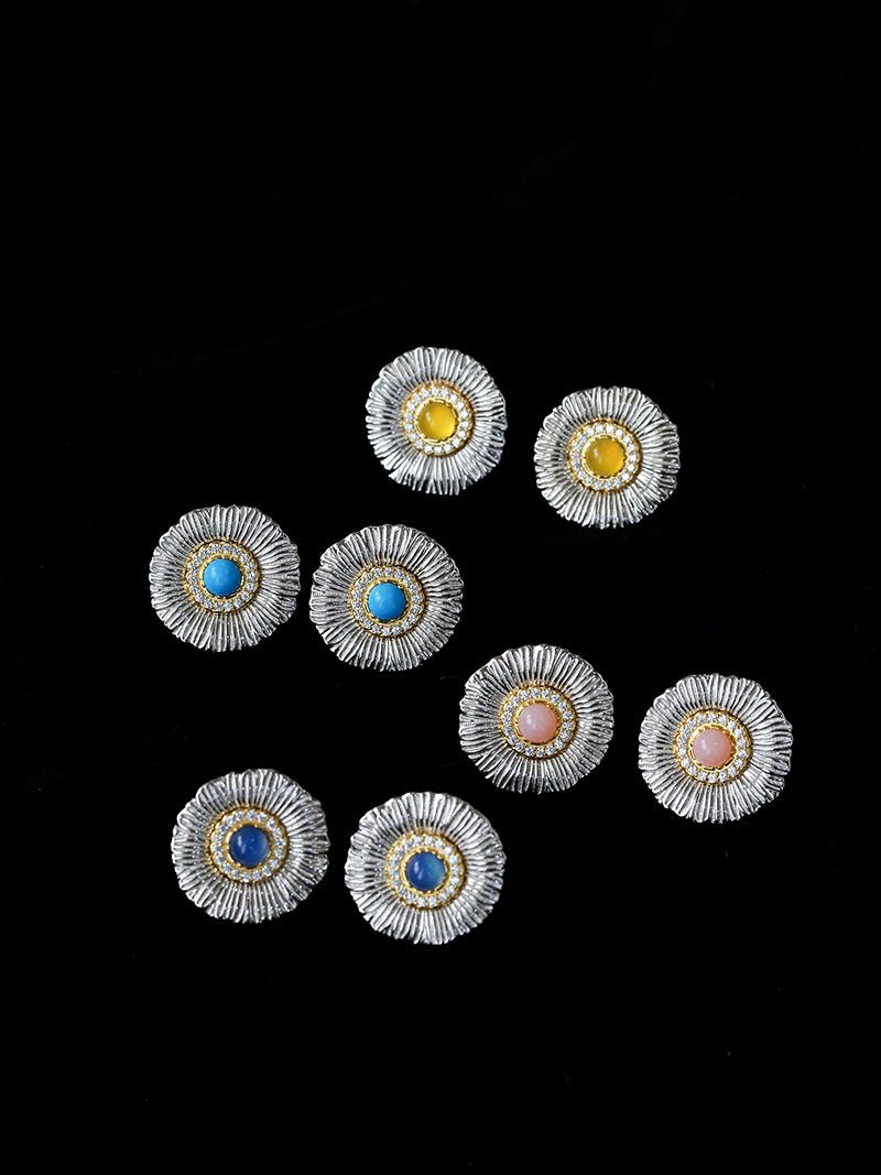 Buccellati - Inspired Daisy Ear Clip Stud Earrings - floysun