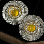 Buccellati - Inspired Daisy Ear Clip Stud Earrings - floysun