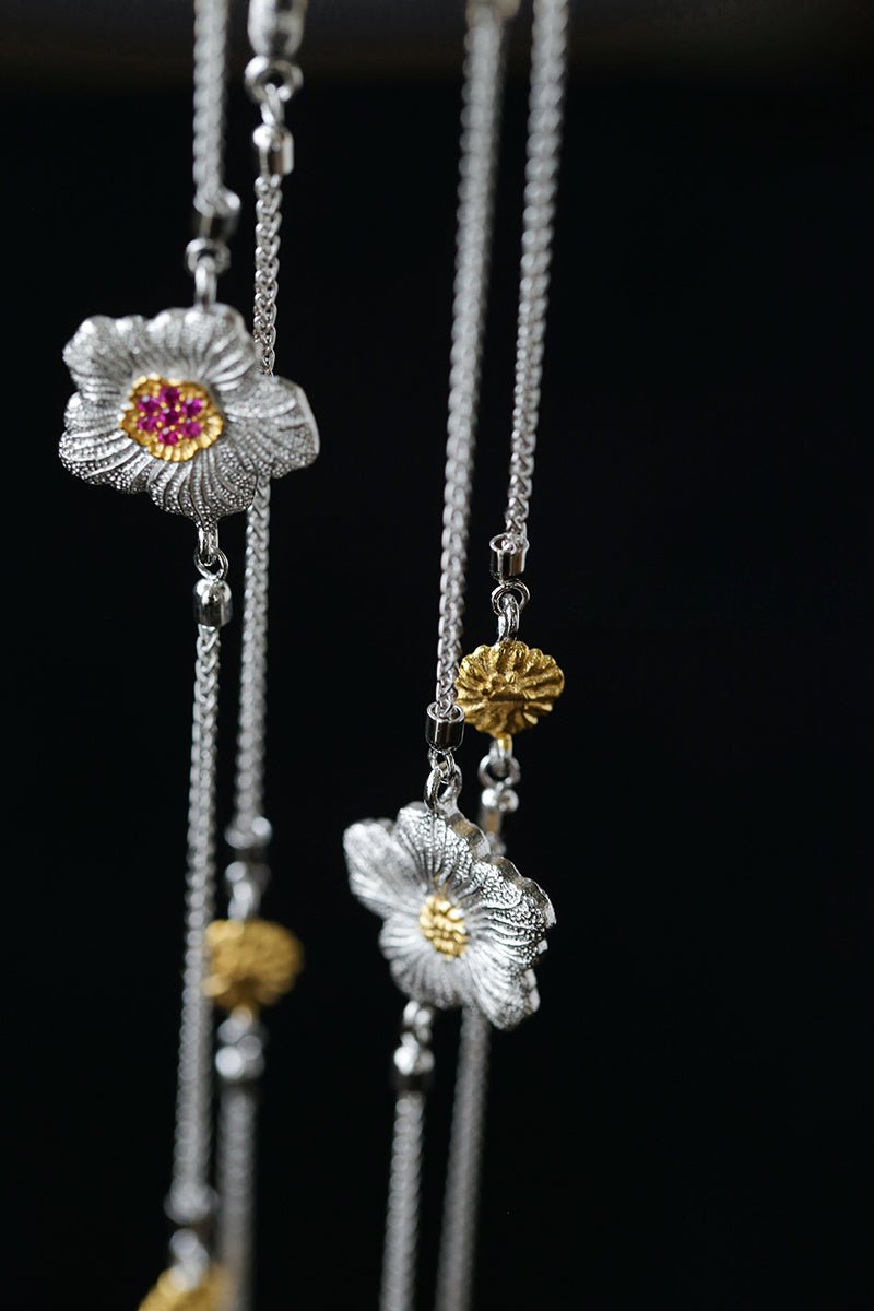 Buccellati - Inspired Daisy & Gardenia Long Necklace - floysun