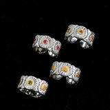Buccellati - Inspired Daisy Open Ring 925 Silver with Colorful Zircon - floysun