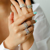 Buccellati - Inspired Daisy Open Ring 925 Silver with Colorful Zircon - floysun