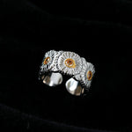 Buccellati - Inspired Daisy Open Ring 925 Silver with Colorful Zircon - floysun