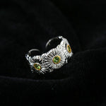 Buccellati - Inspired Daisy Open Ring 925 Silver with Colorful Zircon - floysun