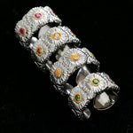 Buccellati - Inspired Daisy Open Ring 925 Silver with Colorful Zircon - floysun