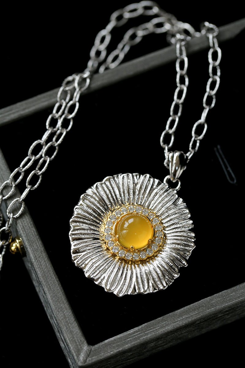 Buccellati - Inspired Daisy Pendant Necklace - floysun