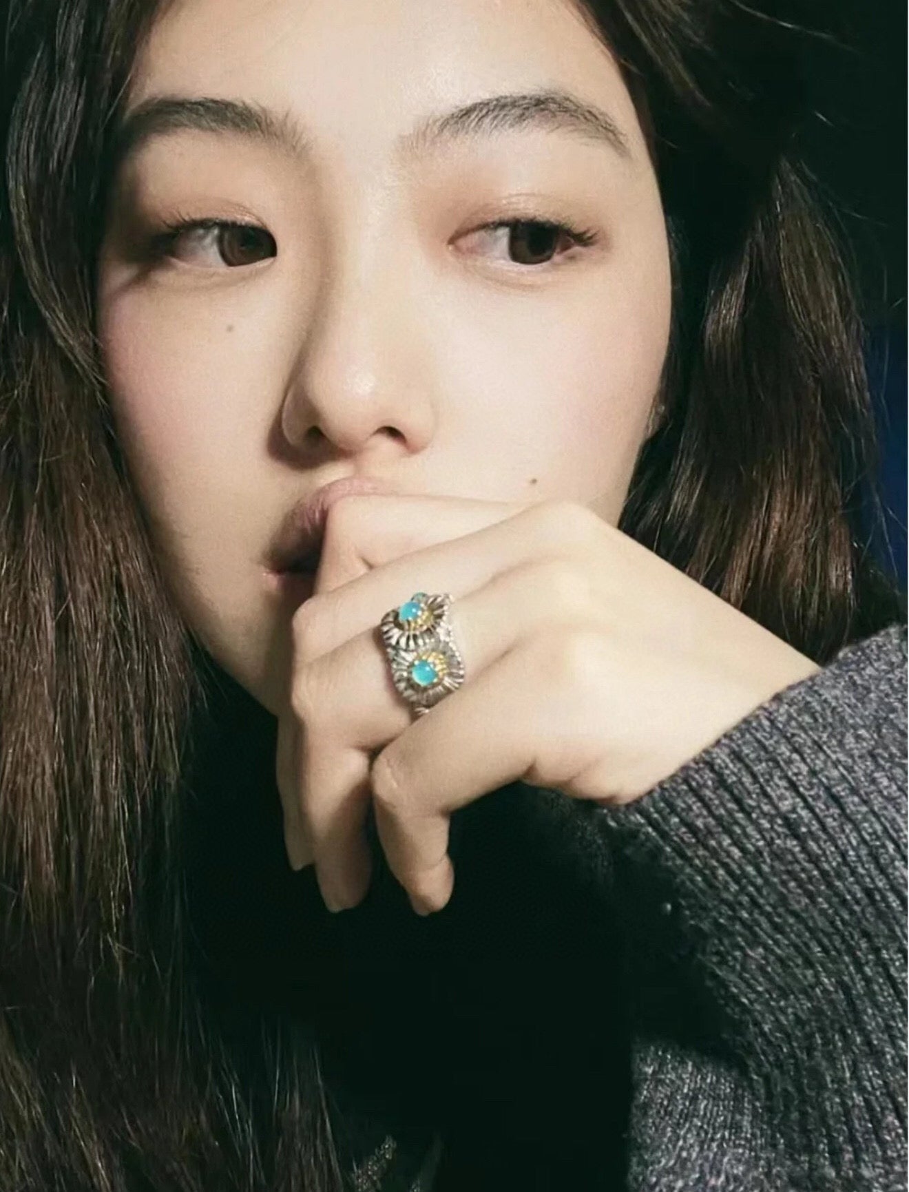 Buccellati - Inspired Daisy Ring 925 Silver Natural Gemstone Wide Band - floysun