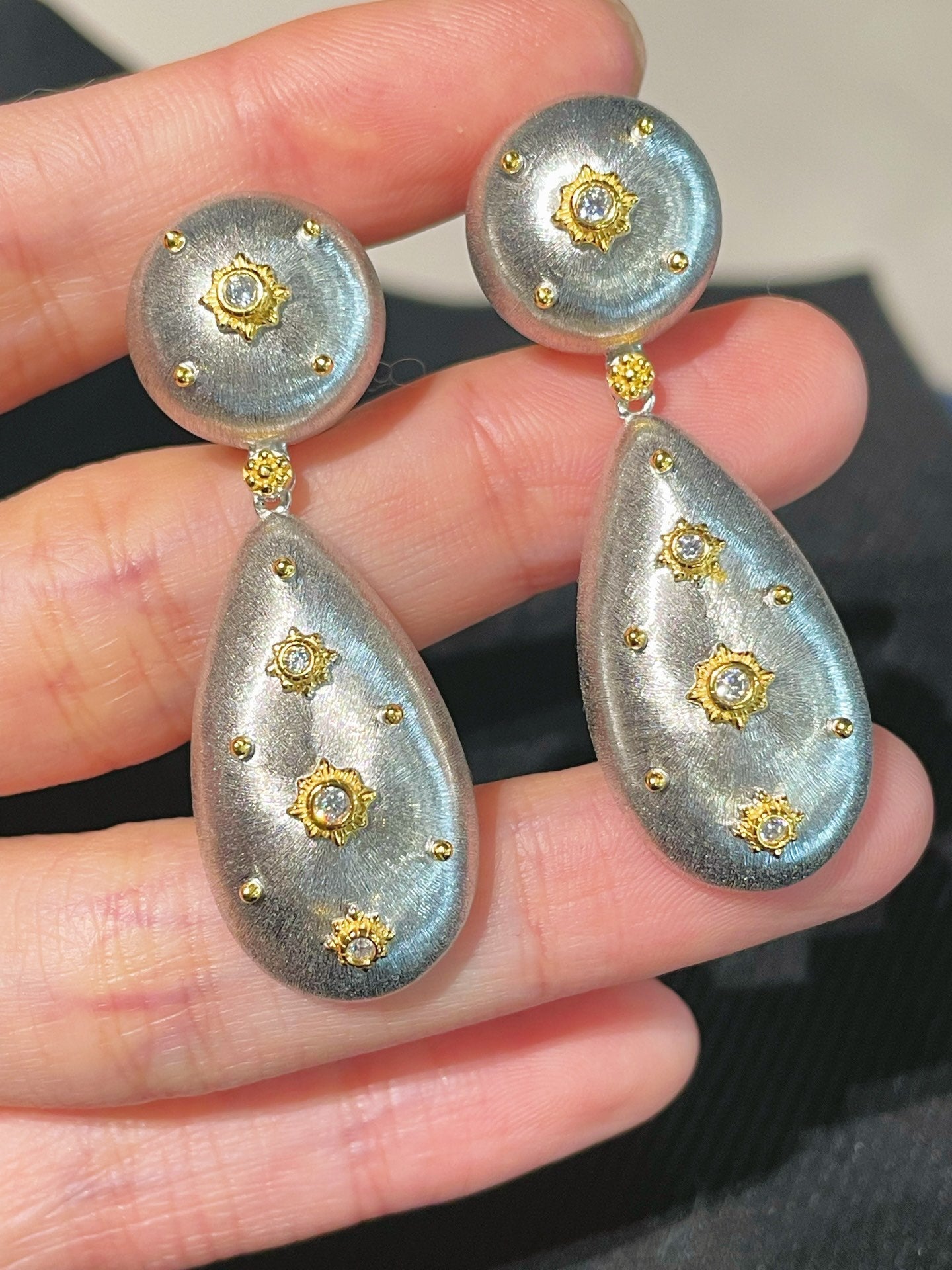 Buccellati - Inspired Double Drop Earrings - Silver - floysun