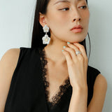 Buccellati - Inspired Gardenia Flower Drop Earrings - floysun
