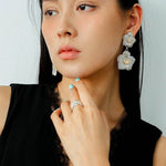 Buccellati - Inspired Gardenia Flower Drop Earrings - floysun